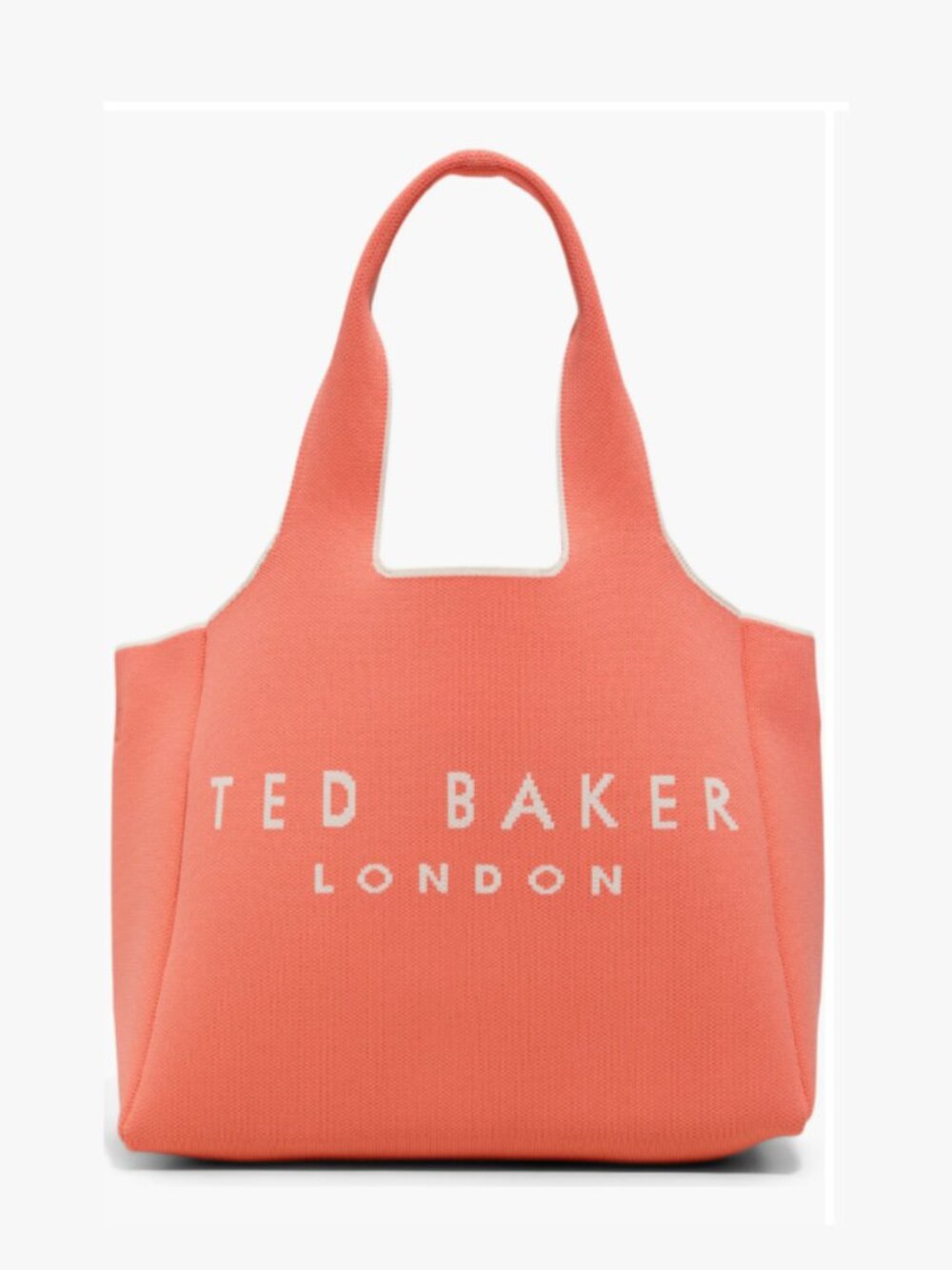 Ted Baker Sara Orange Knit Tote Bag - Large Crossbody Handbag Neon Summer Beach